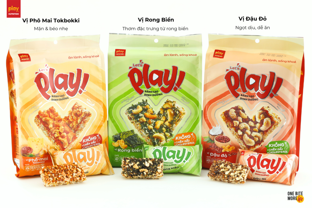 Bánh Gạo PLAY ra mắt khách hàng với 3 hương vị siêu cuốn - Ảnh: Bánh Gạo Dinh Dưỡng PLAY 