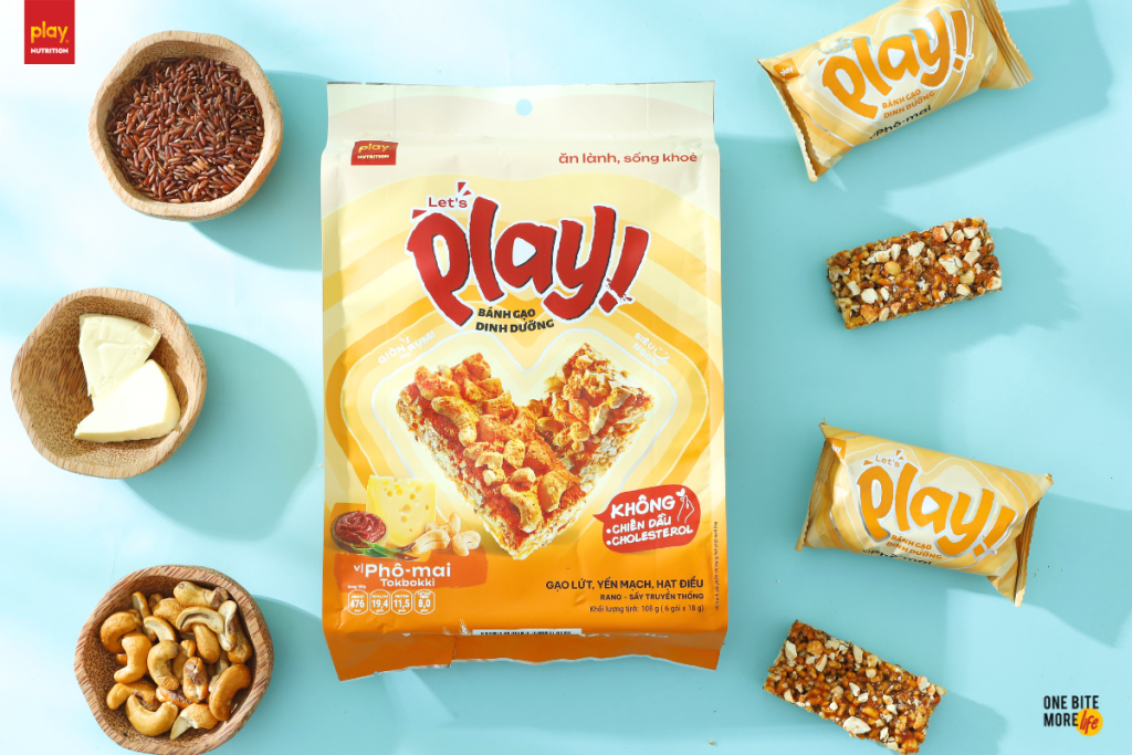 Bánh gạo được rang sấy 100% nhằm giữ tối đa lượng dinh dưỡng và hương vị nguyên bản tự nhiên - Ảnh: Bánh Gạo Dinh Dưỡng PLAY vị Phô Mai