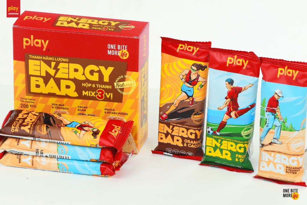 Thanh Năng Lượng PLAY Energy Bar vừa bổ sung năng lượng, vừa duy trì bền bỉ trong 2-3 giờ